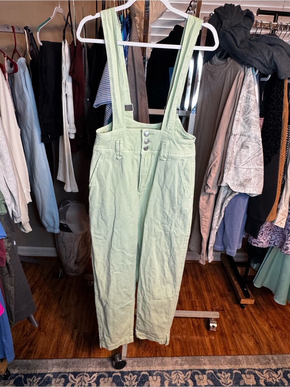 Anthropologie Mint Green Strap Overalls Jumpsuit